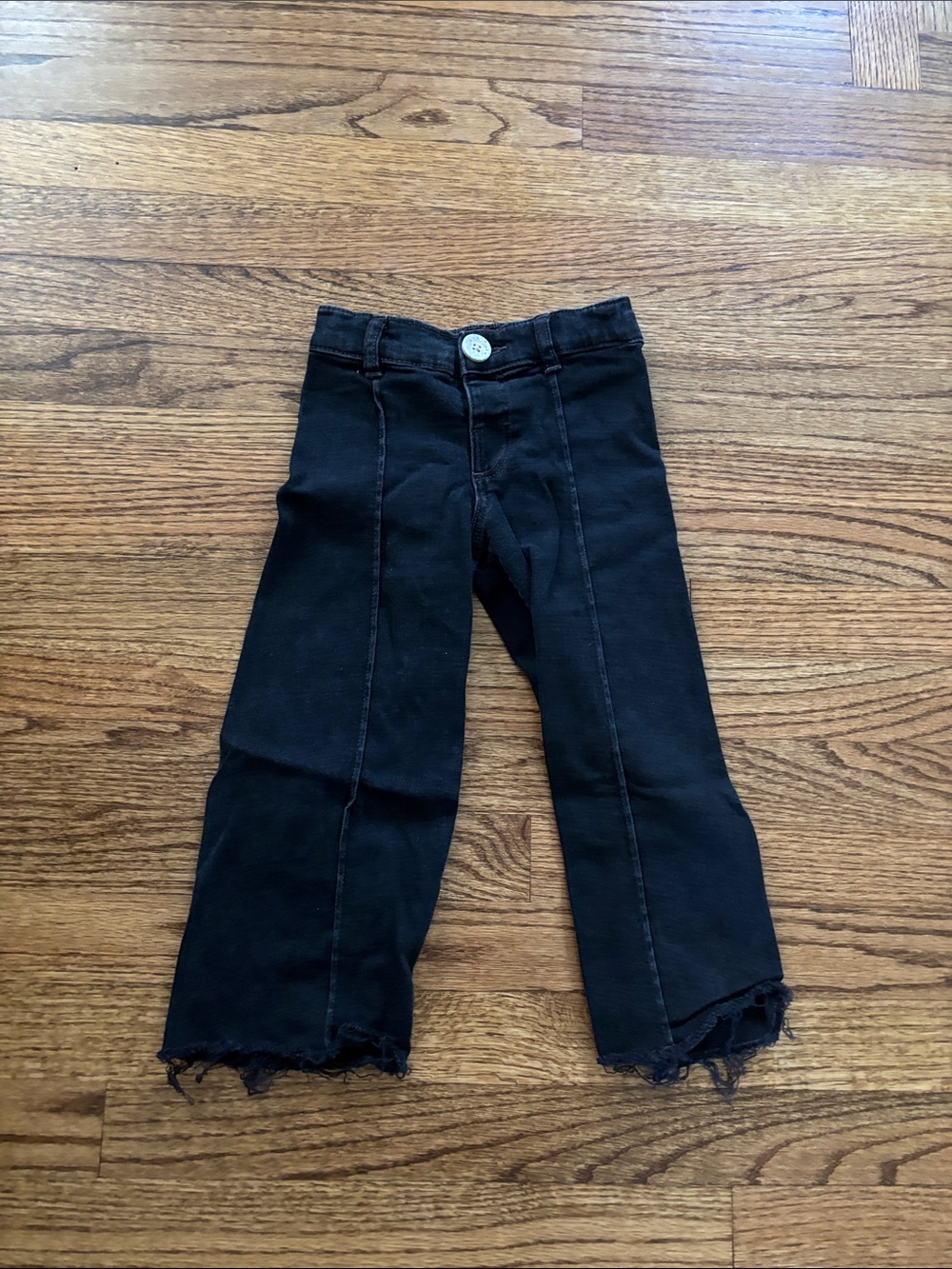 Zara Kids Black Flared Jeans with Raw Hem